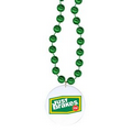 Round Mardi Gras Beads with 1.5" Round Disk - Screen Printed
